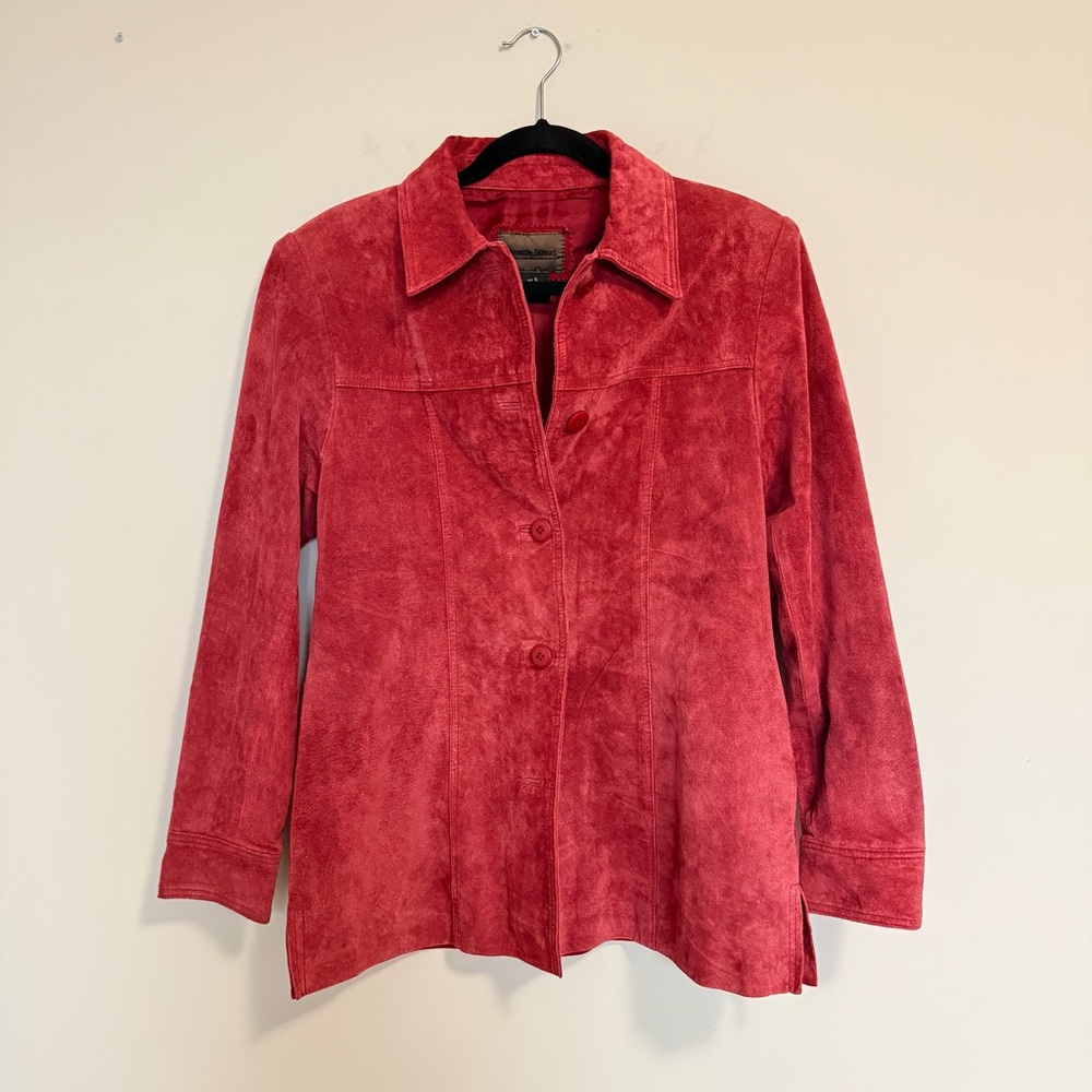 Brandon Thomas Vintage Suede Red Leather Jacket Small